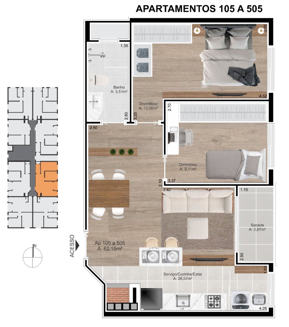 Dispon�veis Aptos 205, 305, 405, 505