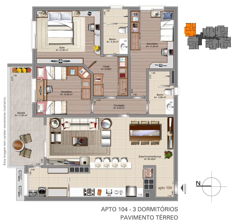 Dispon�vel apto 104