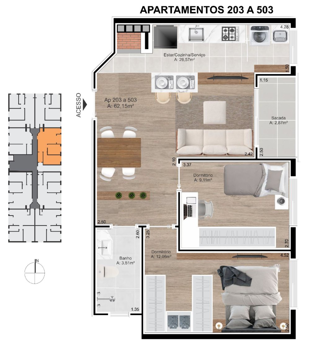 Dispon�vel aptos 203, 303, 403 e 503