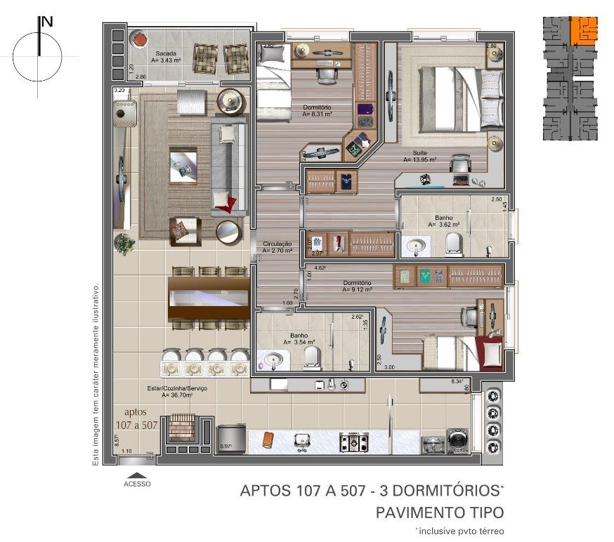 Resid Nonno Ant�nio aptos disp. 107, 207 e 407