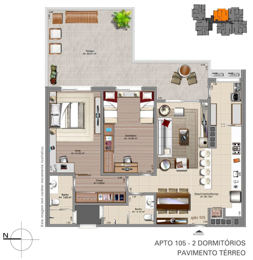 Dispon�vel apto 105