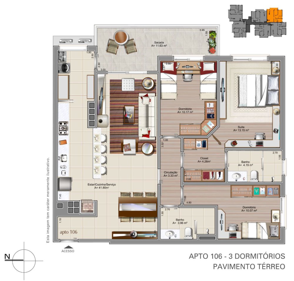 Dispon�vel apto 106