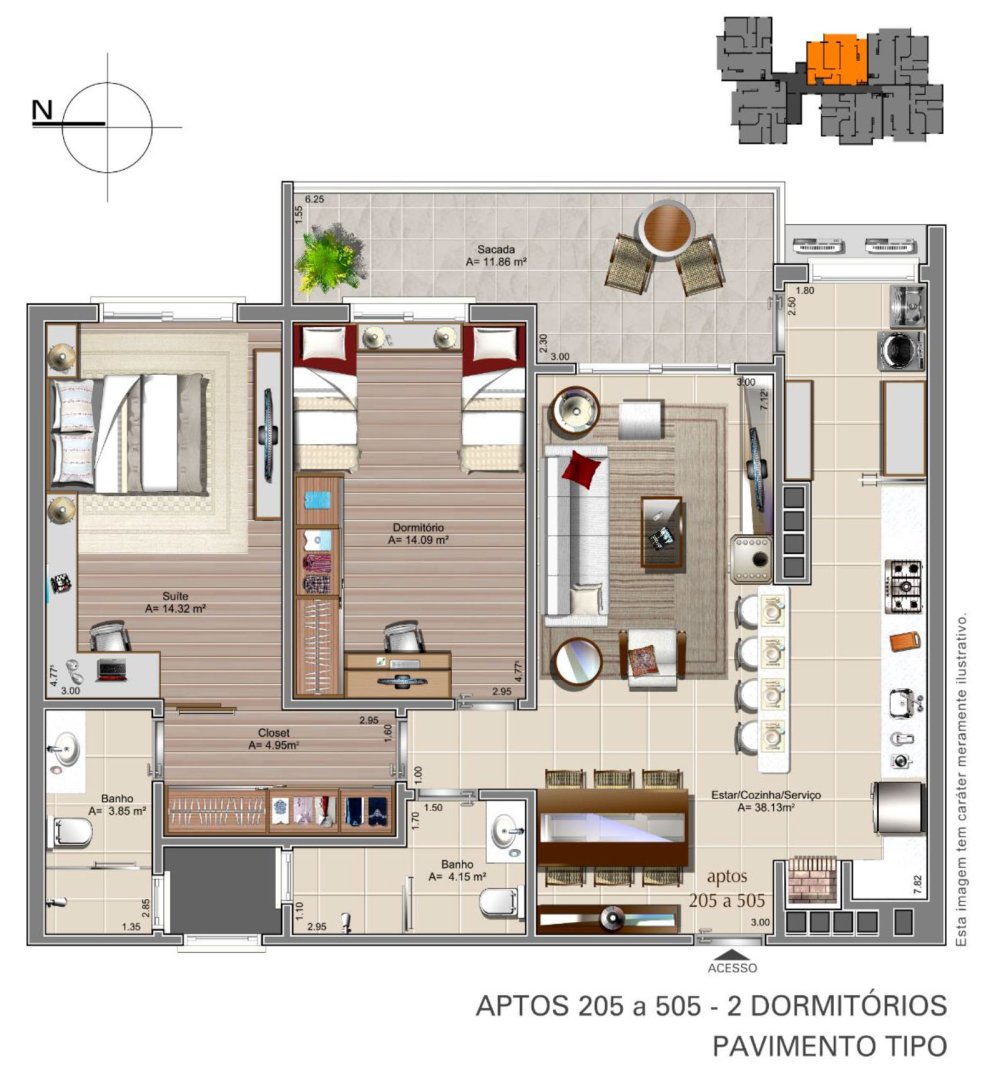 Dispon�vel apto 205