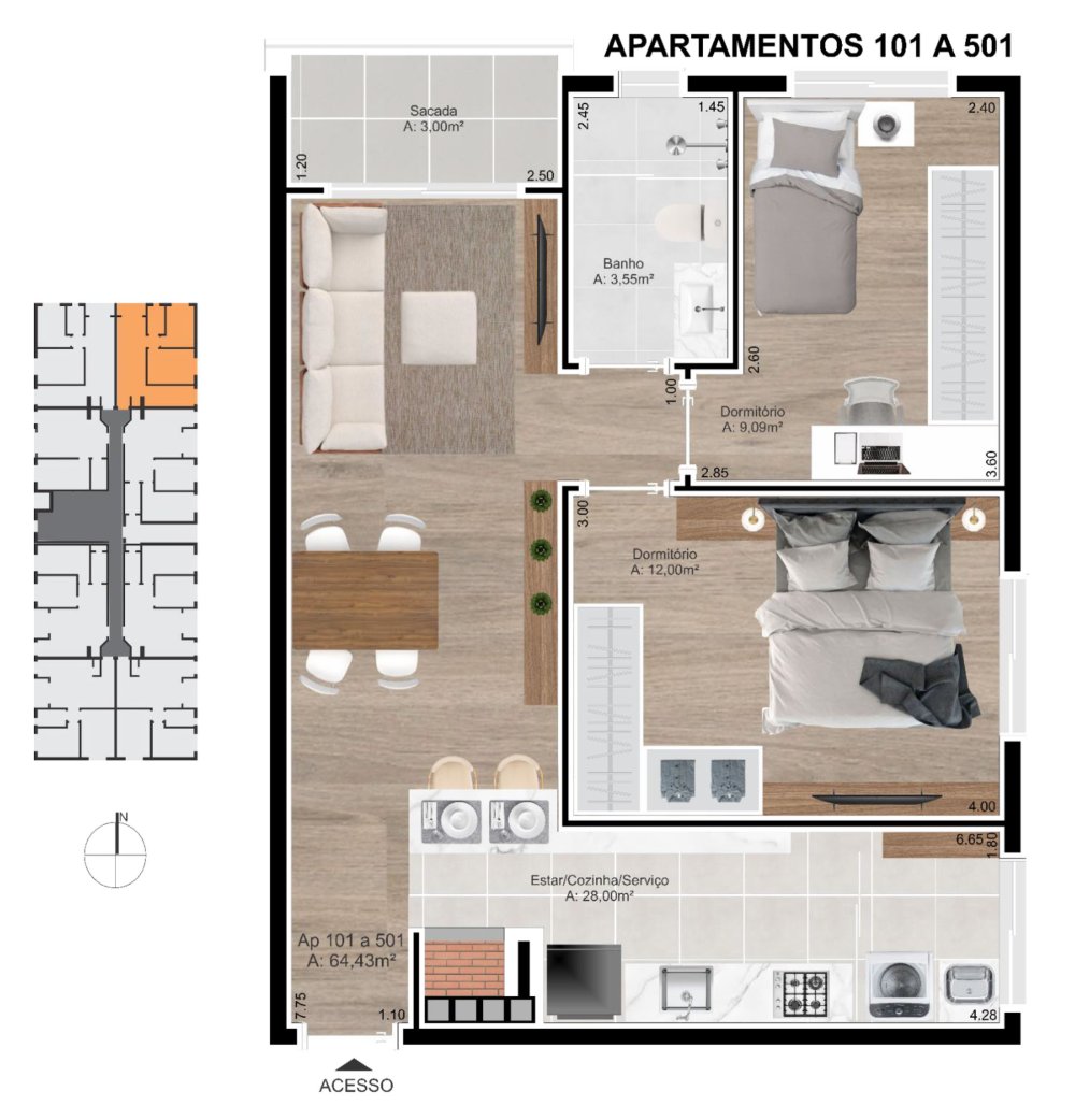 Dispon�vel aptos 101 e 401
