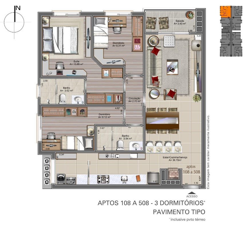 Resid Nonno Ant�nio aptos disp. 108 e 408